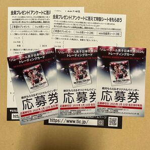 バレーボール男子2024トレーディングカード 絶対もらえるオリジナルバインダー応募券 バインダー応募券