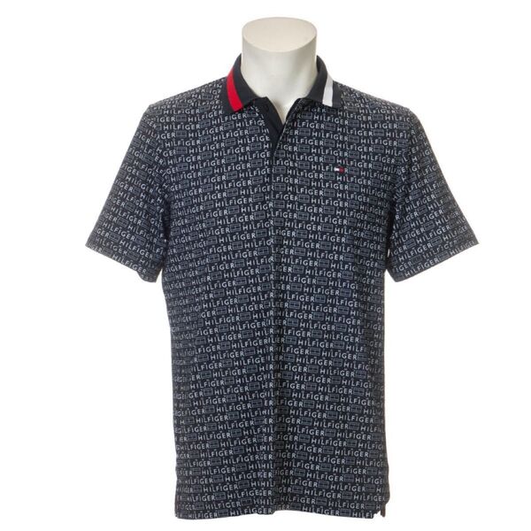 ゴルフウェア メンズ 男性 春夏 秋 トップス シャツ Tシャツ 半袖 UV モックネック ハイネック 半袖ポロシャツ 総柄