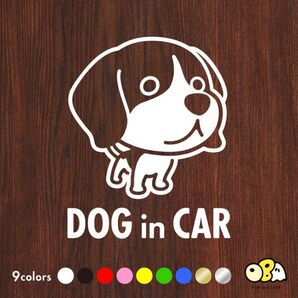 DOG IN CAR/ビーグル カッティングステッカー KIDS IN CAR・BABY IN CAR・SAFETY DRIVE