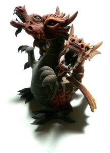  exhibition goods liquidation * hand made wooden Dragon [hi gong ] ornament objet d'art 1 point only * shop inside display 