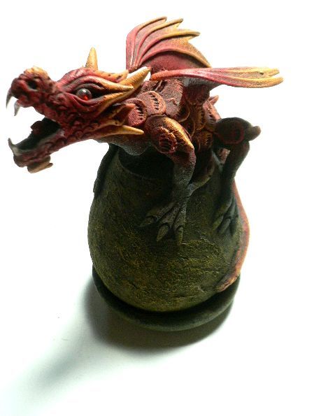 Disposal of exhibits ◆ Only one handmade wooden dragon [Salamander] incense holder figurine object ◆ In-store display, artwork, sculpture, object, object