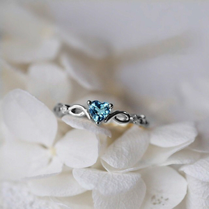  re-arrival * new goods * free shipping excellent article Heart zirconia 11 number 3 ream CZ Sky blue diamond ring silver 925 platinum . maximum . lady's 