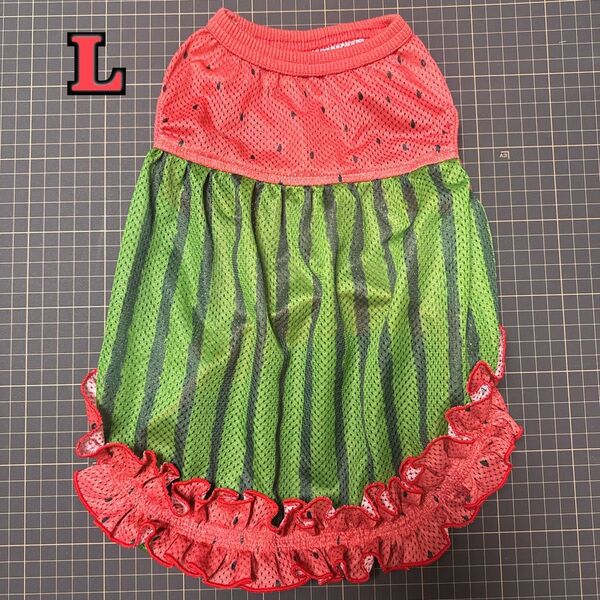 バルーンタンク Lサイズ なりきりスイカ レッド ハンドメイド 犬服 現品のみ