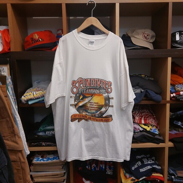 ギルダン SPONDIVITS STEAMHOUSE 半袖 フィッシュ 魚 Tシャツ 白 ホワイト サイズ2XL 06H1407