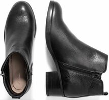 Clarks 23.5cm ブーツ ジッパー ブラック 黒 レザー 革 チェルシー サイドゴア スリッポン ローファー バレエ スニーカー パンプス AB60_画像5