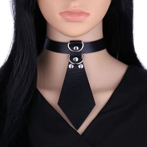 新品 ネクタイ型 レザー チョーカー リード付き 首輪 ネックレス SMグッズ SM