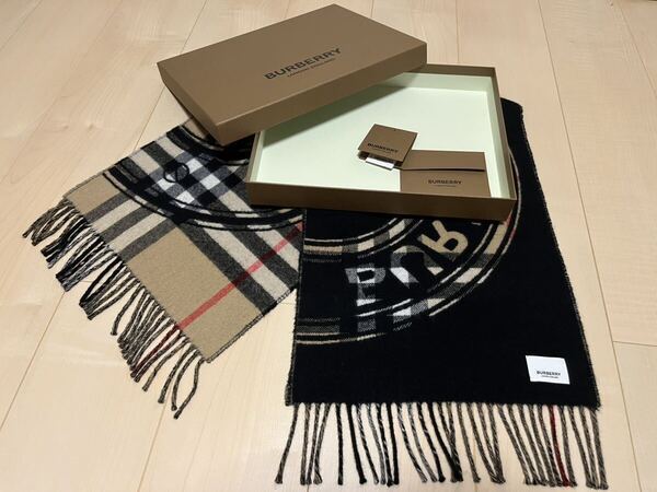 BURBERRY バーバリー マフラー カシミア100% 未使用に近い リバーシブル 送料無料!!!
