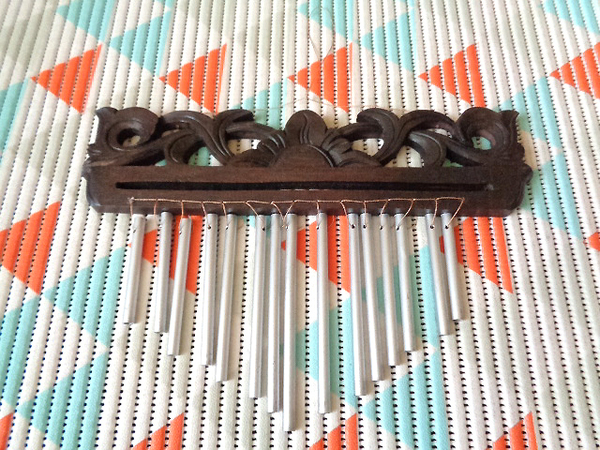 少し訳あり品●木彫り風鈴●こげ茶系●大きめサイズ●アジアン雑貨●18.12-2