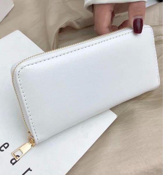 【新品】財布 数量限定 長財布 薄い コンパクト 小さい財布 大容量 小銭入れ ホワイト 白 カード 収納 お札入れ レディース 女性用