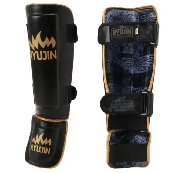 Sサイズ RYUJIN 本革 PRO シンガード レガース /キックボクシング スパーリング シンガード レガース レッグガード
