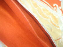 【KGA2987】袋帯 赤色 金色 成人式 晴れ着 花のようなデザイン 蝶々★_画像4