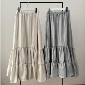 rosymonster loose tiered satin skirt S