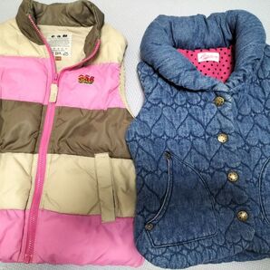 値下げ! 女の子 eab ダウンベスト デニムベスト
