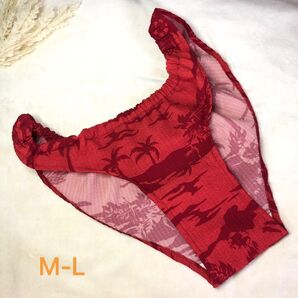 ハワイアン ふんどしパンツ ハンドメイド M-LL ふんパン フンティ ヤシの木 シアサッカー 1 アロハ