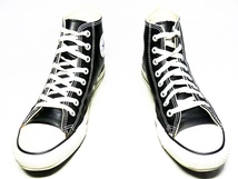 即決★CONVERSE★27cm レザーハイカットスニーカー コンバース メンズ 8.5 黒 ブラック 本皮 8ホールシューズ 本革 オールスター_画像4