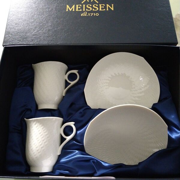 マイセン 波の戯れ カップ & ソーサー ペア 未使用MEISSEN