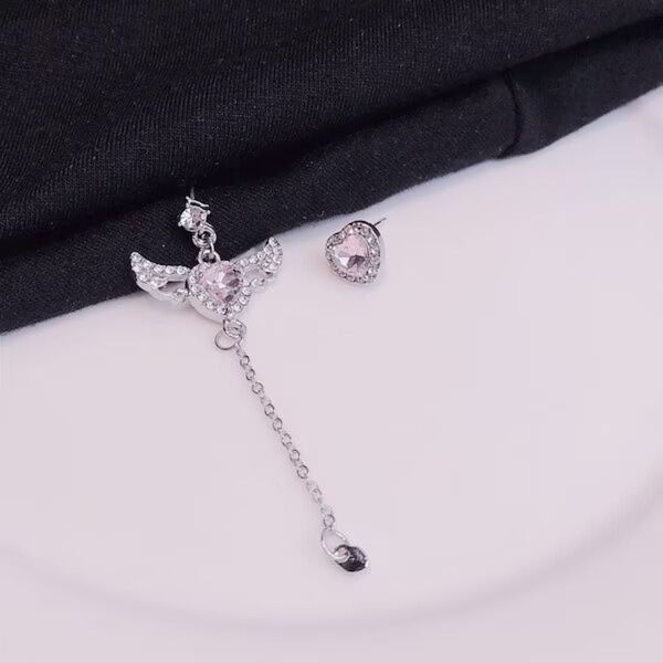 ピアス シルバー チェーン ピンク 2点セット 地雷系 量産型