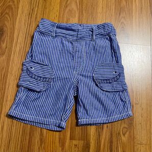 クレードスコープ くじらポケット付きショートパンツ 100 ストライプ ハーフパンツ kladskap 短パン アジャスター付き
