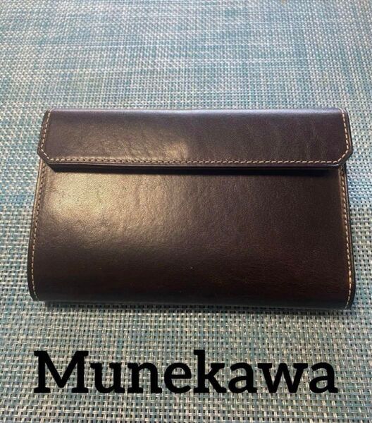 週末値下 Munekawa 二つ折レザー財布 ブラウン
