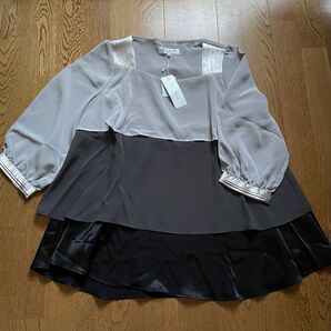 MALIANI マリアーニ ナイガイ《シフォン&サテンの七分袖ブラウス》