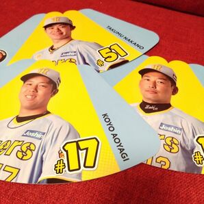 阪神タイガース メガホン扇子 岩崎 青柳 中野 3枚セット