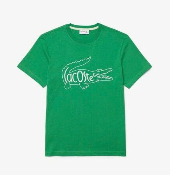 ★新品★ラコステ ビッグロゴ刺繍Tシャツ グリーン/2