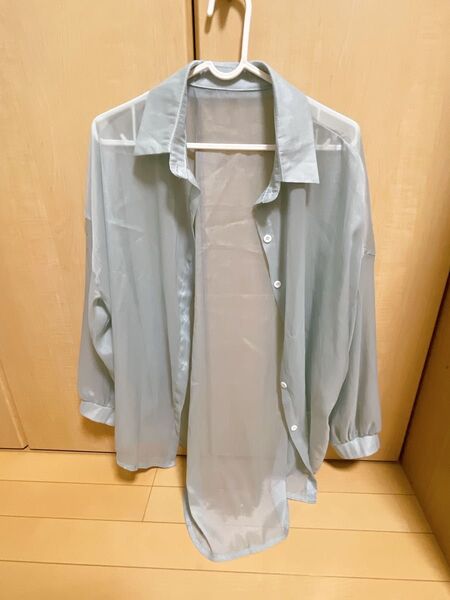 シアーシャツ 長袖シャツ ミント ミントグリーン
