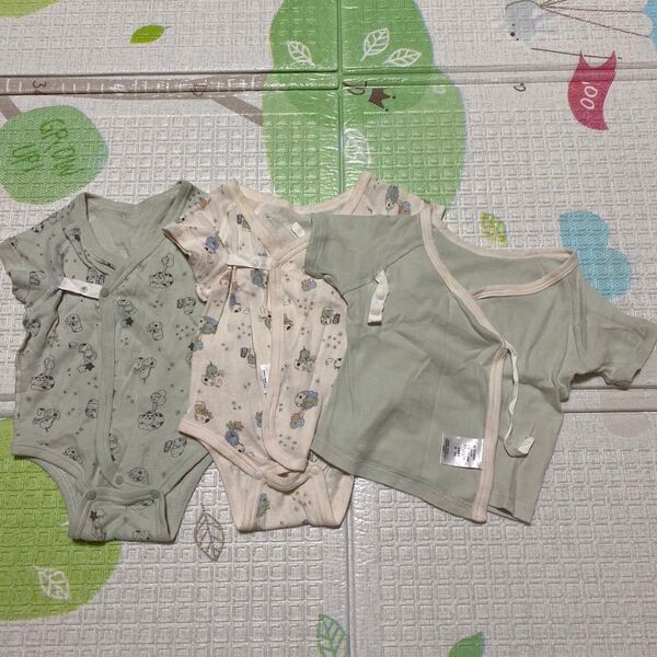 恐竜 新生児 ボディ肌着 短肌着 50-60サイズ 3枚セット