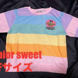 A junior sweet 半袖 Tシャツ スウェット 半袖スウェット 半袖Tシャツ 女子 ボーダー