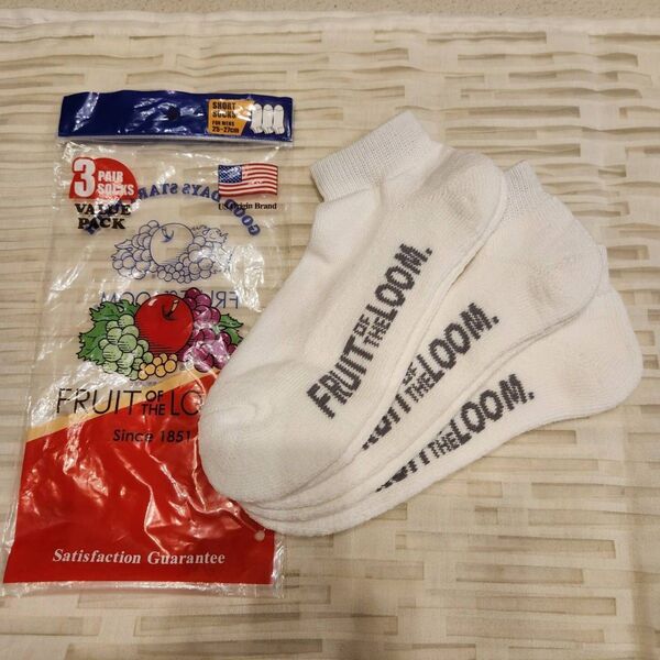 フルーツ オブ ザ ルーム FRUIT OF THE LOOM 靴下 ソックス 3Pパック 25~27cm