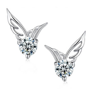! earrings Angel wing accessory silver pair free shipping 