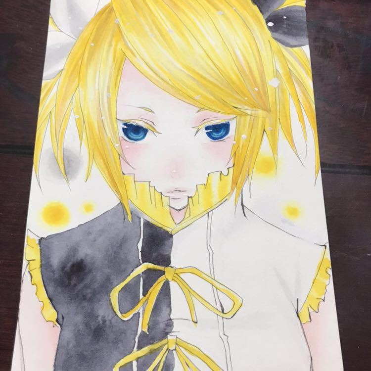 رسم توضيحي مرسومة باليد ★اللون ★Vocaloid ★Kagamine Rin ★Vocaloid, كاريكاتير, سلع الانمي, رسم توضيحي مرسومة باليد