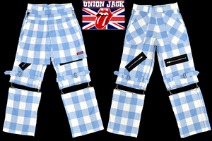 K-0529★新品★UNION JACK ユニオンジャック★激レア稀少 日本製 ブロックチェック ボンテージパンツ パンクロック ビジュアルバンド M