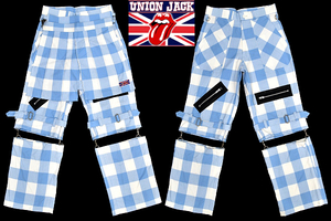 K-0530★新品★UNION JACK ユニオンジャック★激レア稀少 日本製 ブロックチェック ボンテージパンツ パンクロック ビジュアルバンド M