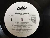 見本盤 sample 白レーベル 帯・解説付 LP アシュフォード＆シンプソン ASHFORD & SIMPSON ／ ソリッド SOLID ECS-81696_画像5