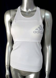  two point successful bid free shipping! A03 adidas Adidas sport tank top S lady's tops white white yoga running 