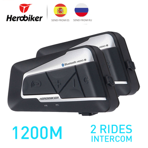 〇送料無料　HEROBIKER Bluetooth 防水インカム 1200 メートル 2 個セット インカム【a1548】