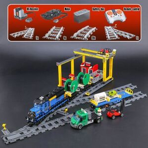 * free shipping!LEPIN company 959 piece freight train series Lego block interchangeable child block man girl . structure power [a1469]