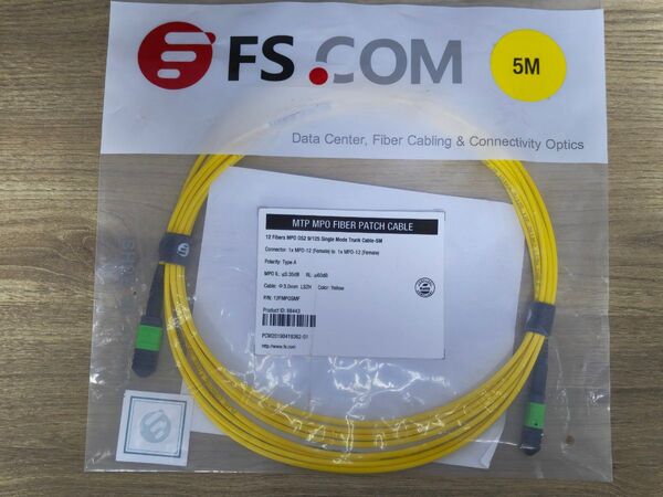 FS.COM Single Mode Trank Cable 5M MPO-MPO 光ファイバー イーサーネット サーバー