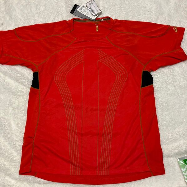アシックス(ASICS) Tシャツ LLサイズ XTR376 25 レッド 半袖Tシャツ タグ付未使用品