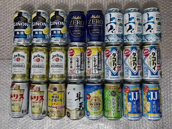 送料無料 チューハイ ハイボール 350ml 24本 詰め合わせ タコハイ トリハイ ジムビーム 上々 GINON JJ レモン