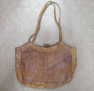 * prompt decision * water cow leather made shoulder bag *1ne pearl made hand made 