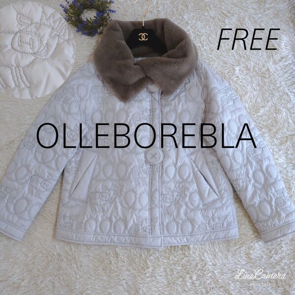 OLLEBOREBLA キルティングジャケット 中綿 ぶたさん柄 FREE