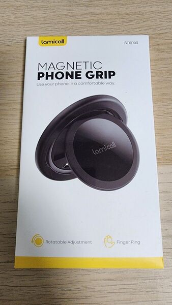 スマートフォン グリップ マグネット式 ブラック