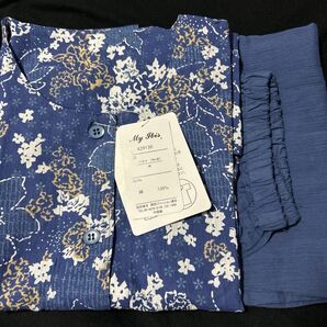 レディース 夏用パジャマ 綿100% 新品タグ付き 5分袖長パンツ M