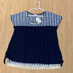 axes femme アクシーズファム ストライプ 半袖 シャツ トップス 大人