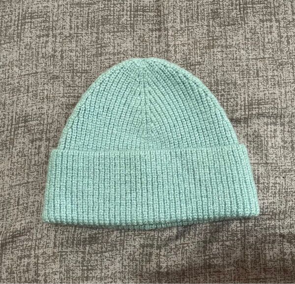 値下げ 新品 H&M ニット帽 ビーニー スノボー スキー ティファニーカラー ミント色