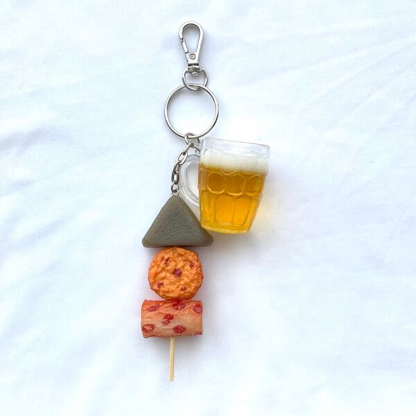 キーホルダー おでん ビールジョッキー 食品サンプル ミニチュアフード 新品未使用