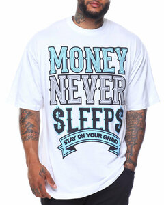 BB33)BUYERS PICKS MONEY NEVER SLEEPTシャツ/白/バイヤーズ ピックス/5XL/大きいサイズ