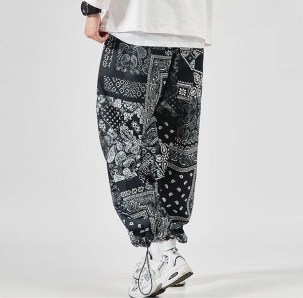ワイド シルエット バルーン パンツ ペイズリー ダンス 衣装 メンズ レディース ユニセックス カーゴ パンツ 韓国 ストリート